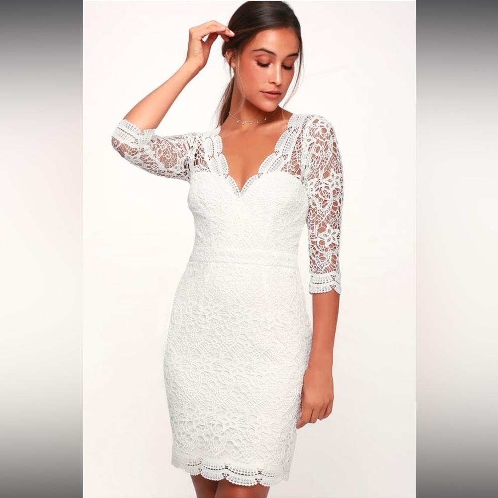 Lulu's White Lace Wedding Dress